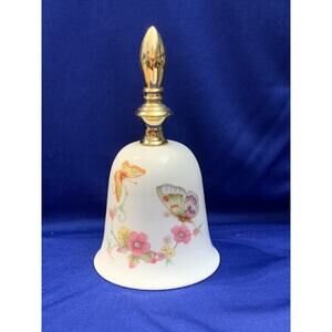 Porcelain Bell Gold Handle and Butterflies The Toscany